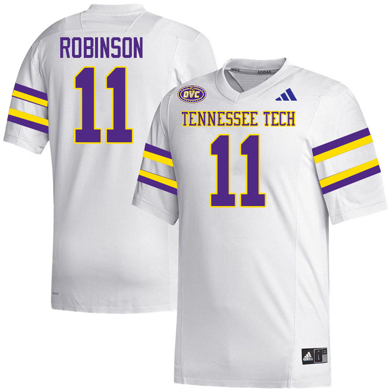 Tennessee Tech Golden Eagles #11 Noah Robinson College Football Jerseys,Uniforms-White